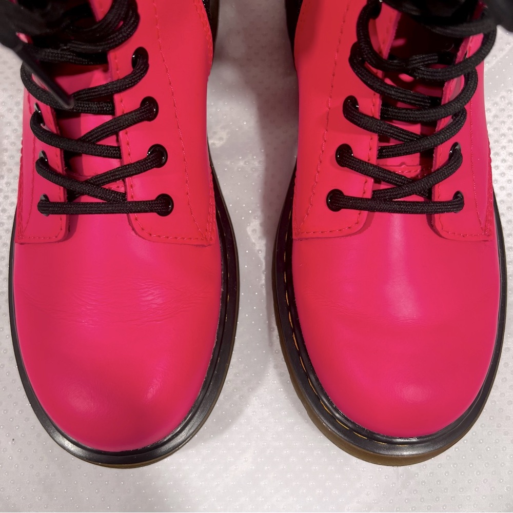 Dr. Martens 1460 J Sz 4 US Clash Pink Smooth Leather Boots - Picture 4 of 14